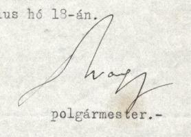 1913 Miskolc, névváltoztatási kérelem jóváhagyása Moskovitz Lajos részére, vezetéknevének Molnár-ra ...