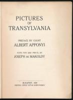 Apponyi Albert - Makoldy józsef: Pictures of Transylvania. (Képek Erdélyből) With pen and pencil by ...