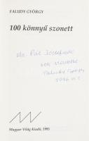Faludy György: 100 könnyű szonett. Bp., 1995, Magyar Világ. A szerző által dedikált példány! Kartoná...