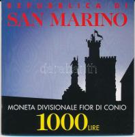 San Marino 1997. 1000L bimetál "A kastély építésének ezredfordulója" karton dísztokban T:UNC San Marino 1997. 1000 Lire bimetallic "Millennium of building of Castle" in cardboard case C:UNC