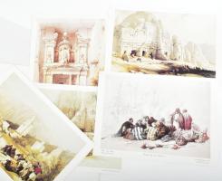 David Roberts (1796-1864): Petra, 1839. 14 db színes litográfiákról készült reprodukciót tartalmazó ...