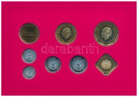 Holland Antillák 1994. 1c - 2 1/2G (7xklf) forgalmi sor + "Holland verde" zseton szettben,...