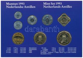 Holland Antillák 1993. 1c - 2 1/2G (7xklf) forgalmi sor + "Holland verde" zseton szettben,...