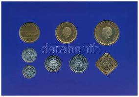 Holland Antillák 1993. 1c - 2 1/2G (7xklf) forgalmi sor + "Holland verde" zseton szettben,...
