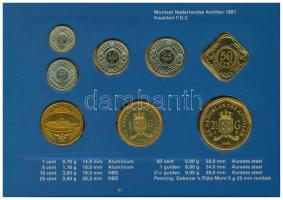 Holland Antillák 1991. 1c - 2 1/2G (7xklf) forgalmi sor + "Holland verde" zseton szettben,...