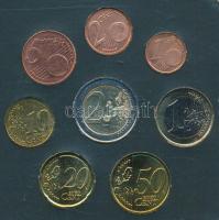 Belgium 2002-2008. 1c-2E (8xklf) forgalmi összeállítás sérült műanyag tokban, benne 2008. 2E "6...