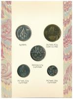 Finnország 1993. 10p - 5M Cu-Ni (4xklf) forgalmi összeállítás + "Finn verde" jelzett Ag zs...