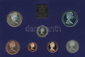 Nagy-Britannia 1982. 1/2p-50p (7xklf) forgalmi sor + zseton műanyag dísztokban, borítékban, tanúsítv...