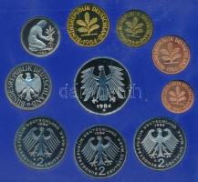 NSZK 1984G 1pf-5M (10xklf) forgalmi sor műanyag dísztokban T:PP FRG 1984F 1 Pfennig - 5 Mark (10x) c...