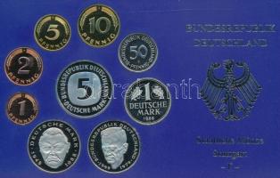 NSZK 1988F 1pf-5M (9xklf) forgalmi sor műanyag dísztokban T:PP FRG 1988F 1 Pfennig - 5 Mark (9xdiff) coin set in plastic case C:PP