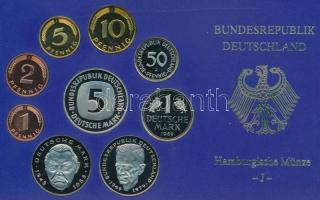 NSZK 1989J 1pf-5M (9xklf) forgalmi sor műanyag dísztokban T:PP FRG 1989J 1 Pfennig - 5 Mark (9xdiff) coin set in plastic case C:PP