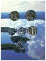 Finnország 2001. 10p - 10M (5xklf) forgalmi sor + "Finn verde / J.V. Snellmann" Cu-Ni zset...