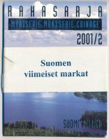 Finnország 2001. 10p - 10M (5xklf) forgalmi sor + &quot;Finn verde / J.V. Snellmann&quot; Cu-Ni zseton szettben, karton dísztokban T:UNC  Finland 2001. 10 Pennia - 10 Markkaa (5xdiff) + &quot;Mint of Finland / J.V. Snellmann&quot; Cu-Ni token in set, in cardboard case C:UNC