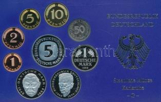 NSZK 1988G 1pf-5M (9xklf) forgalmi sor műanyag dísztokban T:PP FRG 1988G 1 Pfennig - 5 Mark (9xdiff) coin set in plastic case C:PP