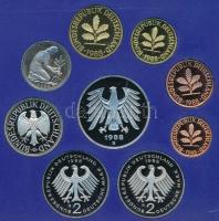 NSZK 1988G 1pf-5M (9xklf) forgalmi sor műanyag dísztokban T:PP FRG 1988G 1 Pfennig - 5 Mark (9xdiff)...