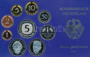 NSZK 1988J 1pf-5M (9xklf) forgalmi sor műanyag dísztokban T:PP FRG 1988J 1 Pfennig - 5 Mark (9xdiff) coin set in plastic case C:PP