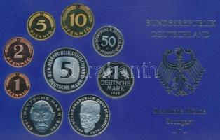 NSZK 1989F 1pf-5M (9xklf) forgalmi sor műanyag dísztokban T:PP FRG 1989F 1 Pfennig - 5 Mark (9xdiff) coin set in plastic case C:PP