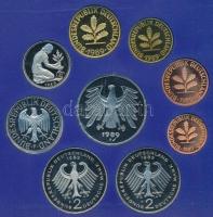 NSZK 1989F 1pf-5M (9xklf) forgalmi sor műanyag dísztokban T:PP FRG 1989F 1 Pfennig - 5 Mark (9xdiff)...