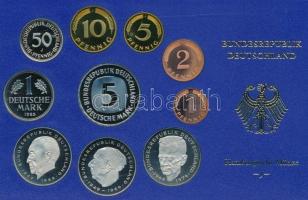 NSZK 1985J 1pf-5M (10xklf) forgalmi sor műanyag dísztokban T:PP FRG 1985J 1 Pfennig - 5 Mark (10xdiff) coin set in plastic case C:PP