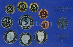 NSZK 1985G 1pf-5M (10xklf) forgalmi sor műanyag dísztokban T:PP FRG 1985G 1 Pfennig - 5 Mark (10xdiff) coin set in plastic case C:PP