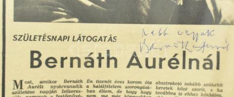 Czóbel Béla és Kratochwill Mimi aláírása a Film, Színház, Muzsika 1973/36. számán + Barcsay Jenő alá...