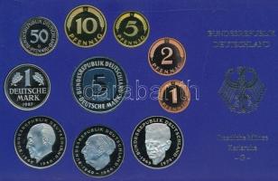 NSZK 1987G 1pf-5M (10xklf) forgalmi sor műanyag dísztokban T:PP FRG 1987G 1 Pfennig - 5 Mark (10xdiff) coin set in plastic case C:PP