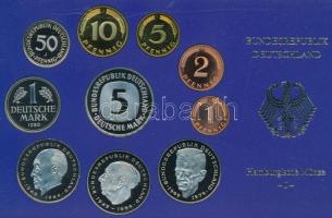 NSZK 1986J 1pf-5M (10xklf) forgalmi sor műanyag dísztokban T:PP patina FRG 1986J 1 Pfennig - 5 Mark (10xdiff) coin set in plastic case C:PP patina