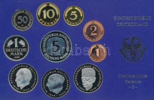 NSZK 1986G 1pf-5M (10xklf) forgalmi sor műanyag dísztokban T:PP FRG 1986G 1 Pfennig - 5 Mark (10xdiff) coin set in plastic case C:PP