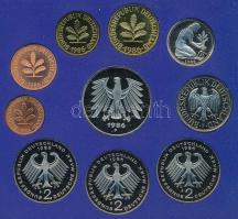 NSZK 1986F 1pf-5M (10xklf) forgalmi sor műanyag dísztokban T:PP FRG 1986F 1 Pfennig - 5 Mark (10xdif...