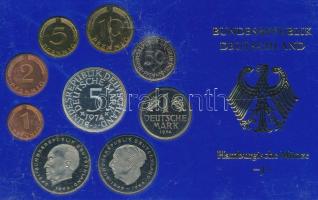 NSZK 1974J 1pf-5M (9xklf) forgalmi szett műanyag tokban T:PP GFR 1974J 1 Pfennig - 5 Mark (9xdiff) coin set in plastic case C:PP