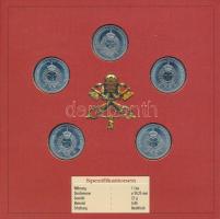 Máltai Lovagrend 2005. 1L Cu-Ni (5xklf) "II. János Pál pápa" érmeszett karton dísztokban T...