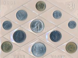 Olaszország 1980. 1L-500L (10xklf) forgalmi sor, közte 1980R 500L Ag + "Serie di Monete a Corso...