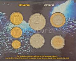 Portugália 1998. 1E-200E (7xklf) + 200E "Expo 98" forgalmi sor, karton dísztokban, külső t...