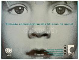 Portugália 1999. 1E-200E (7xklf) + 100E &quot;UNICEF&quot; + 200E &quot;UNICEF&quot; forgalmi sor, karton dísztokban T:BU Portugal 1999. 1 Escudo - 200 Escudos (7xdiff) + 100 Escudos &quot;UNICEF&quot; + 200 Escudos &quot;UNICEF&quot; coin set in cardboard case C:BU