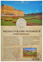 Ausztria 2002. Schönbrunn kétoldalas Ag emlékérem felbélyegzett karton díszlapon bélyegzéssel (15g/0.999/35mm) T:PP Austria 2002. Schönbrunn double-sided Ag medallion on cardboard, with stamp and cancellation (15g/0.999/35mm) T:PP