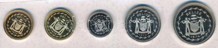 Belize 1974. 1c bronz "Fecskefarkú kánya" + 5c Ni-sárgaréz "Villásfarkú tirannusz&quo...
