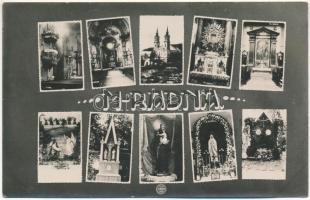 1937 Máriaradna, Mária-Radna, Radna (Lippa, Lipova); mozaiklap, kegyhely / multi-view postcard, pilgrimage site. Steinitzer photo