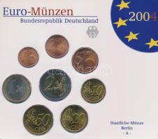 Németország 2004A 1c-2E (8xklf) forgalmi szett műanyag tokban T:UNC Germany 2004A 1 Cent - 2 Euro (8xdiff) coin set in plastic case C:UNC