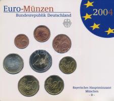 Németország 2004D 1c-2E (8xklf) forgalmi szett műanyag tokban T:UNC Germany 2004D 1 Cent - 2 Euro (8xdiff) coin set in plastic case C:UNC