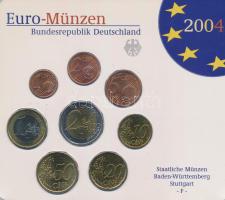 Németország 2004F 1c-2E (8xklf) forgalmi szett műanyag tokban T:UNC Germany 2004F 1 Cent - 2 Euro (8xdiff) coin set in plastic case C:UNC