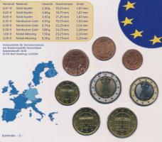 Németország 2004G 1c-2E (8xklf) forgalmi szett műanyag tokban T:UNC
Germany 2004G 1 Cent - 2 Euro (...