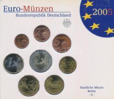 Németország 2005A 1c-2E (8xklf) forgalmi szett műanyag tokban T:UNC Germany 2005A 1 Cent - 2 Euro (8xdiff) coin set in plastic case C:UNC