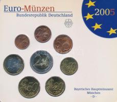 Németország 2005D 1c-2E (8xklf) forgalmi szett műanyag tokban T:UNC Germany 2005D 1 Cent - 2 Euro (8xdiff) coin set in plastic case C:UNC