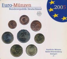 Németország 2005F 1c-2E (8xklf) forgalmi szett műanyag tokban T:UNC Germany 2005F 1 Cent - 2 Euro (8xdiff) coin set in plastic case C:UNC