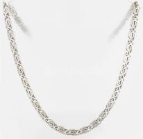 Ezüst(Ag) briósszemes nyaklánc, jelzett, h: 48 cm, nettó: 46,4 g