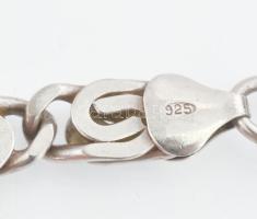 Ezüst(Ag) briósszemes nyaklánc, jelzett, h: 48 cm, nettó: 46,4 g