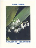 Finnország 1991. 10p - 5M (4xklf) forgalmi sor karton dísztokban T:UNC 
Finland 1991. 10 Pennia - 5...