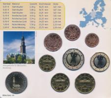 Németország 2008D 1c-2E (8xklf) + 2E "Hamburg" forgalmi szett műanyag tokban T:UNC
German...