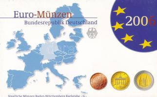 Németország 2006G 1c-2E (8xklf) + 2E &quot;Schleswig-Holstein&quot; forgalmi szett műanyag és papírtokban T:PP Germany 2006G 1 Cent - 2 Euro (8xdiff) + 2 Euro &quot;Schleswig-Holstein&quot; coin set in plastic and paper case C:PP