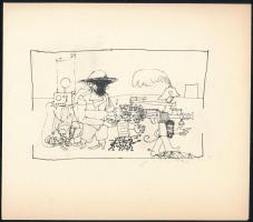 cca 1960-1965 Kondor Béla (1931-1972): Háború. Rotaprint nyomat, papír, jelzés nélkül, 11×16 cm